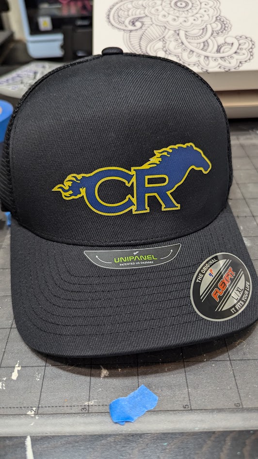 Black embroidered custom company hat