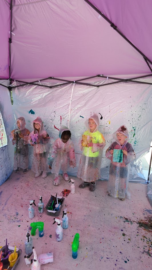 SIS splatter paint party creativity