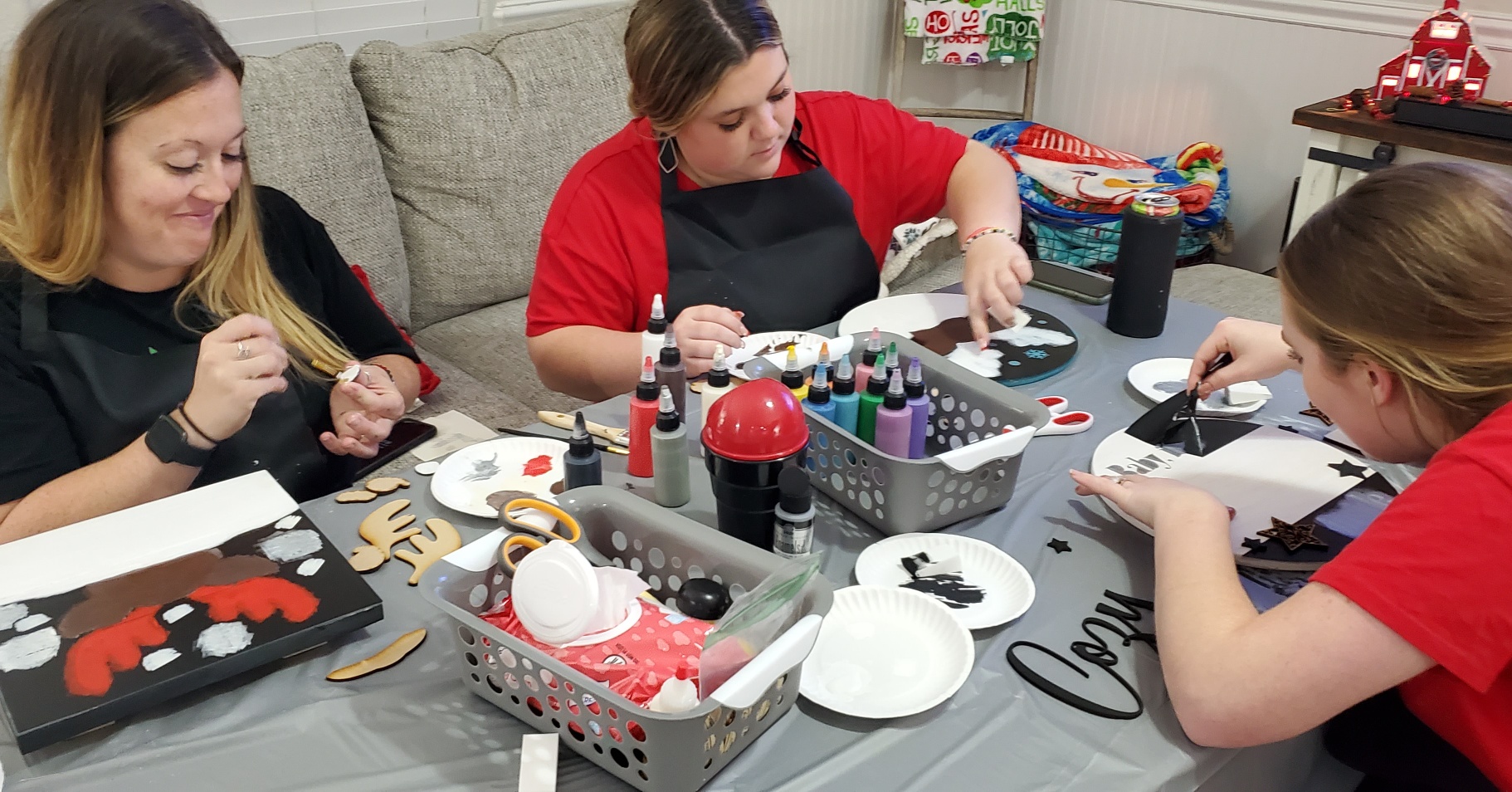 Finished adult paint night group